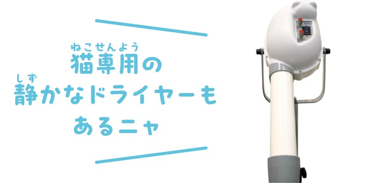 猫専用の静かなドライヤーもあるニャ