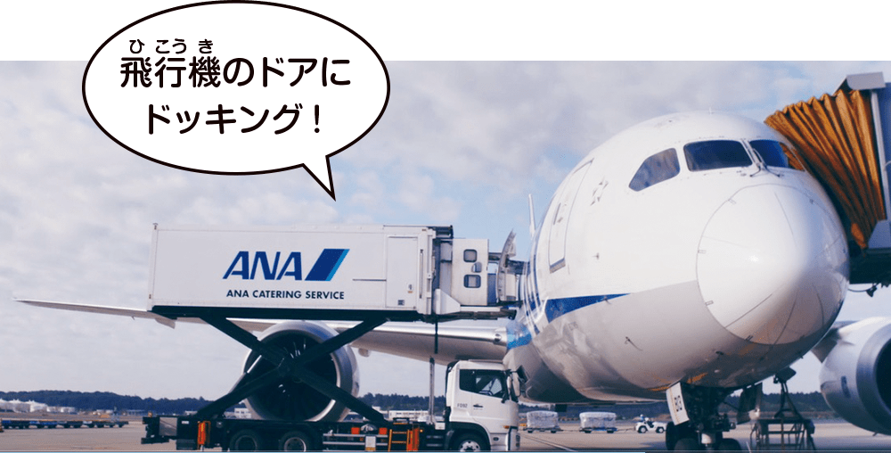 飛行機のドアにドッキング!