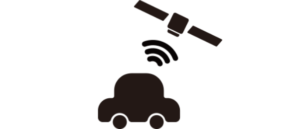 自動車と通信機器のイラスト