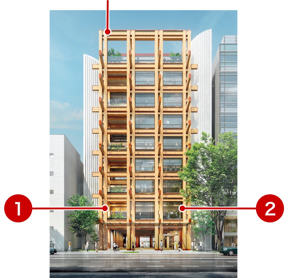木造ビルの完成予想図