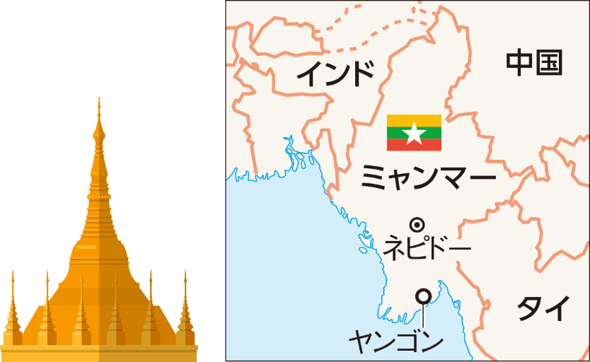 ミャンマーの地図