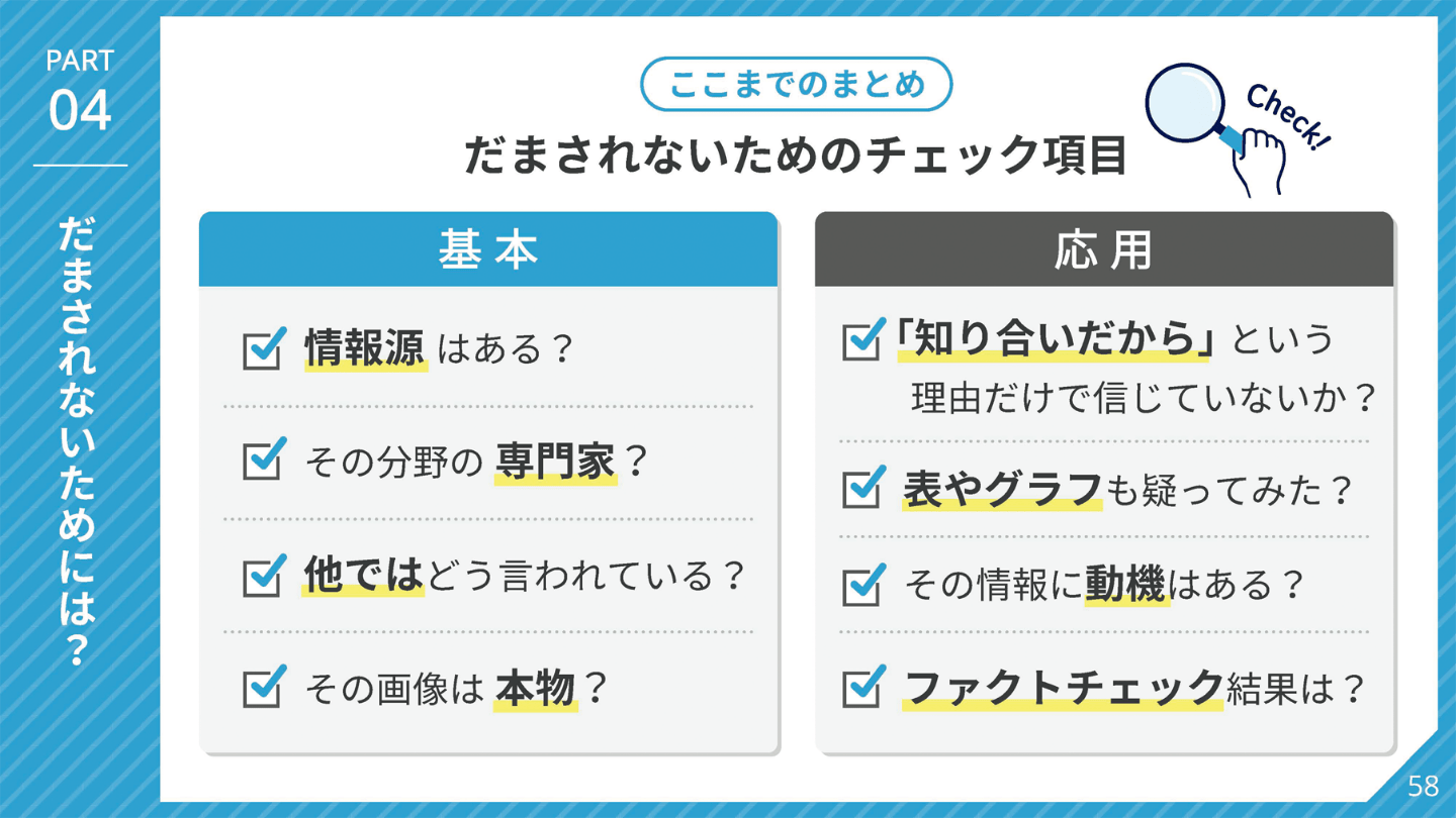 だまされないためのチェック項目