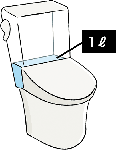 災害時は１ℓの水で洗浄できるようになる