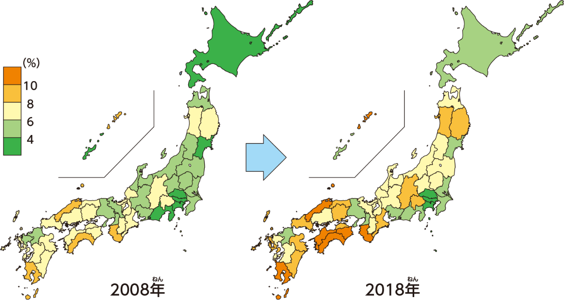 空き家率の変化を示す図