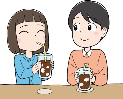 コーヒーを楽しむ子ども