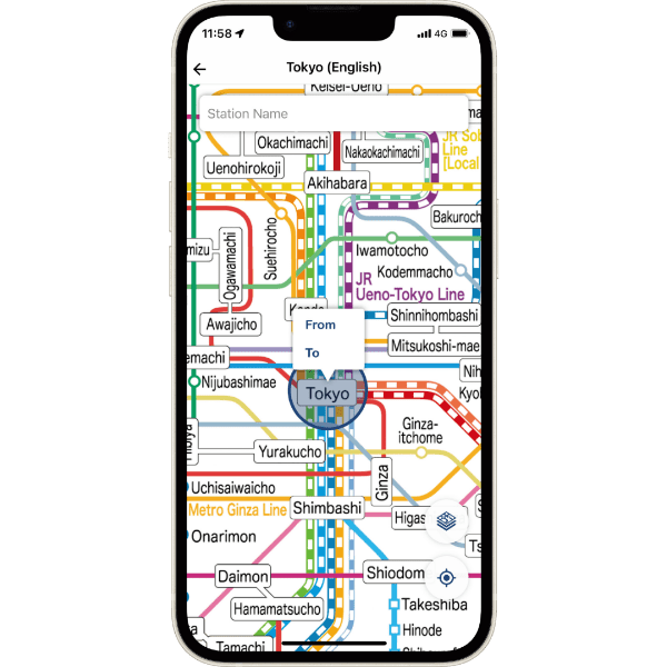 「Japan Travel by NAVITIME」の路線図