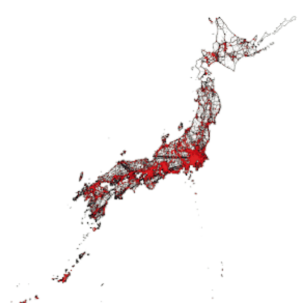 訪日外国人客のGPS測位データの分析イメージ