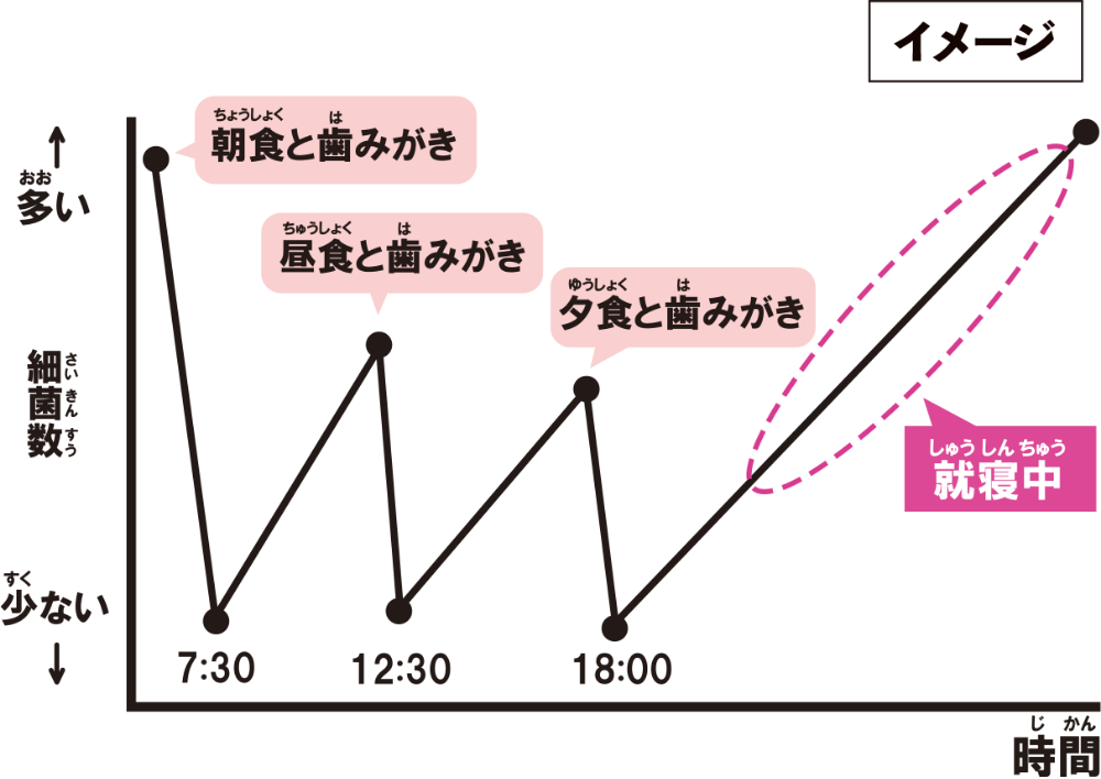 唾液中の細菌数の変化