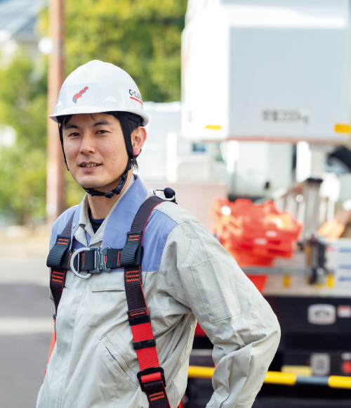 安全に気をつけて作業をしているよ