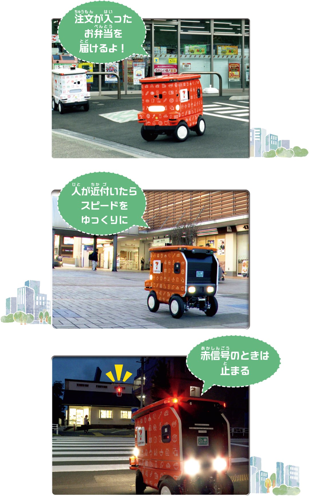 荷物を家まで届けるサービスロボット