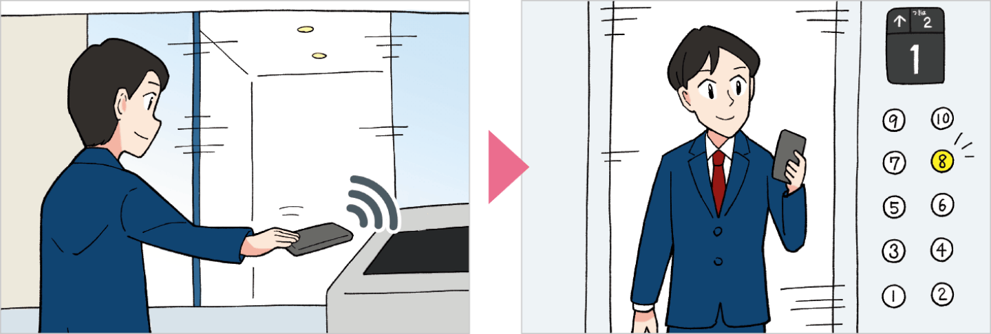 入館からエレベーターまで鍵いらず!