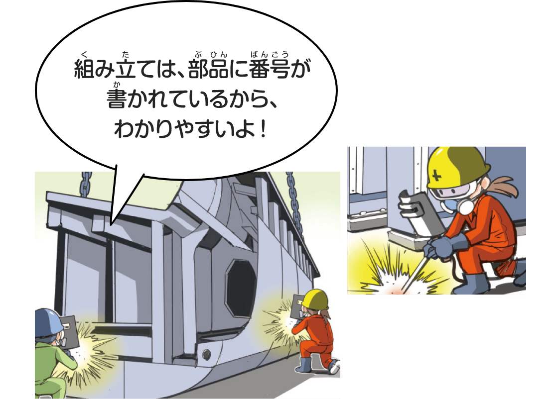 部品をくっつけて、ブロックを組み立てる