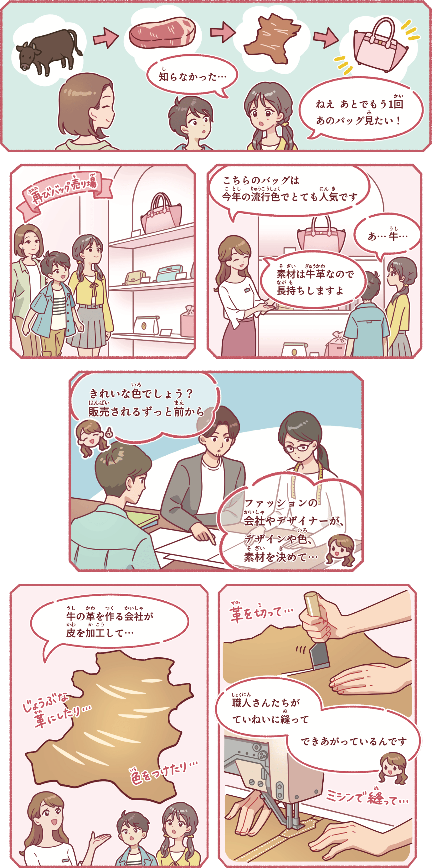 バッグや靴などの革製品はどうやって作られるの？ 漫画